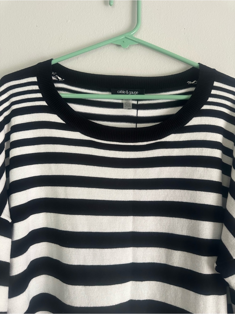 Cable & Gauge Navy and White Striped Knit Top